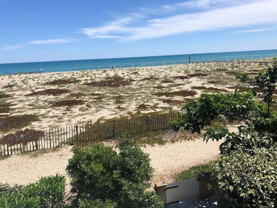 Maison Face A La Mer Sur Le Sable Le Barcarès Extérieur photo